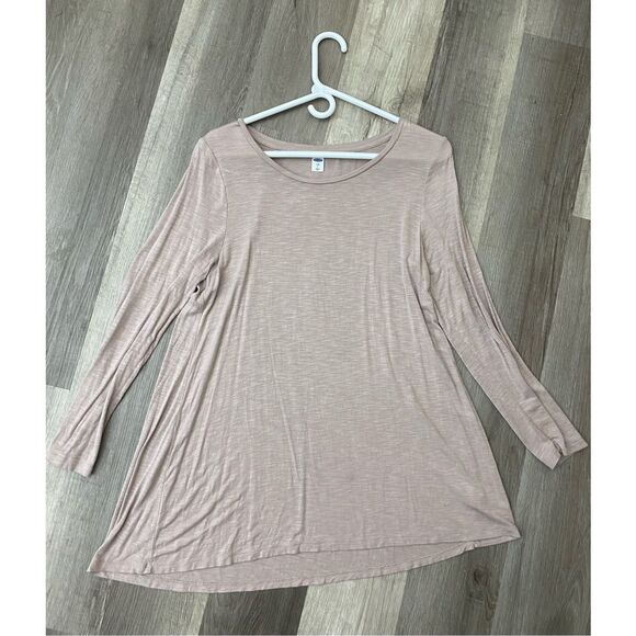 Old Navy Luxe Slub-Knit Swing Tee in Icelandic Mineral Pale Pink, Sz Large - Picture 4 of 12